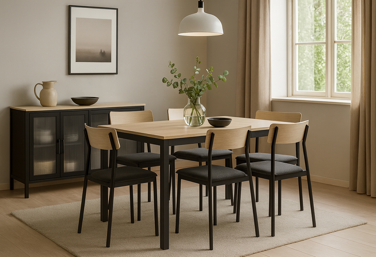 Απεικονίζεται το τραπέζι σε μια τραπεζαρία.